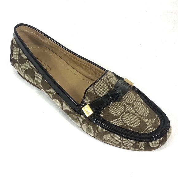 Coach Brown and Tan Loafers - Picture 1 of 8